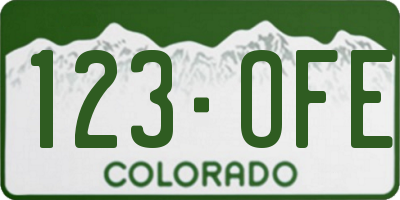CO license plate 123OFE