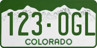 CO license plate 123OGL