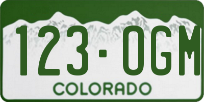 CO license plate 123OGM