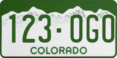 CO license plate 123OGO