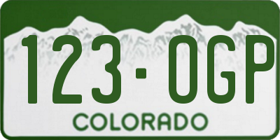 CO license plate 123OGP
