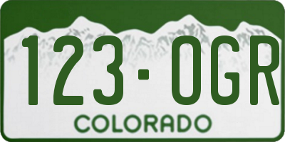 CO license plate 123OGR
