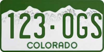 CO license plate 123OGS