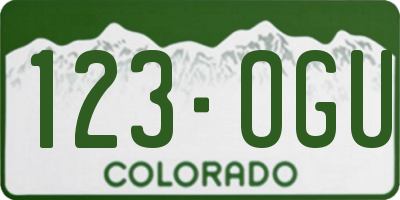 CO license plate 123OGU