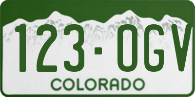 CO license plate 123OGV