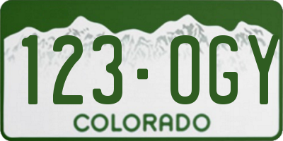 CO license plate 123OGY