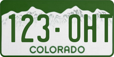 CO license plate 123OHT