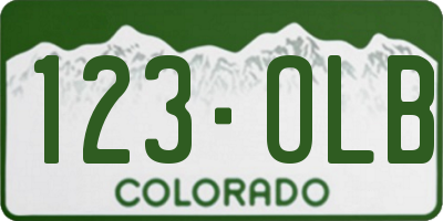 CO license plate 123OLB