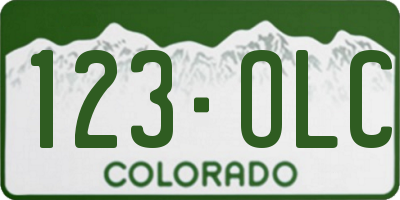CO license plate 123OLC