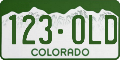 CO license plate 123OLD