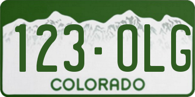 CO license plate 123OLG