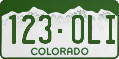 CO license plate 123OLI