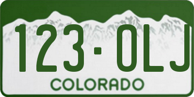CO license plate 123OLJ