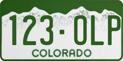 CO license plate 123OLP