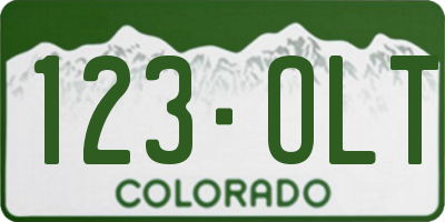 CO license plate 123OLT