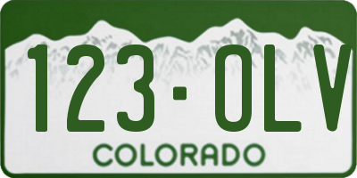 CO license plate 123OLV