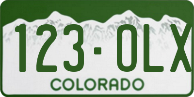 CO license plate 123OLX
