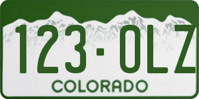CO license plate 123OLZ