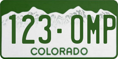 CO license plate 123OMP