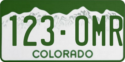 CO license plate 123OMR