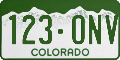 CO license plate 123ONV
