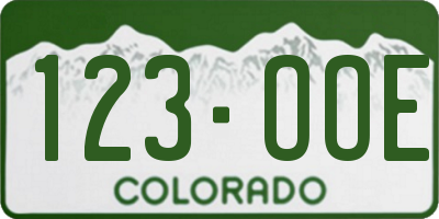 CO license plate 123OOE