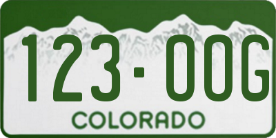 CO license plate 123OOG