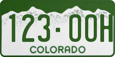 CO license plate 123OOH