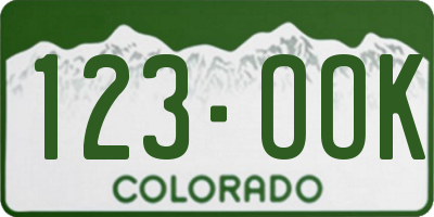 CO license plate 123OOK