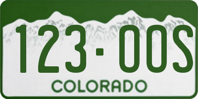 CO license plate 123OOS