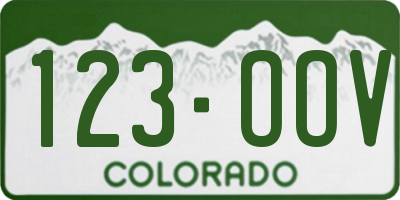 CO license plate 123OOV