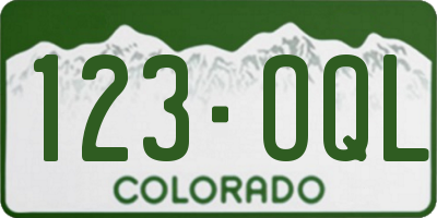 CO license plate 123OQL