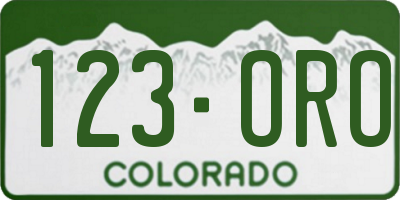 CO license plate 123ORO