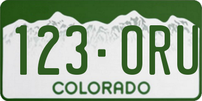 CO license plate 123ORU