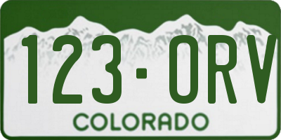 CO license plate 123ORV