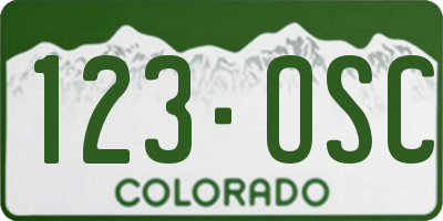 CO license plate 123OSC