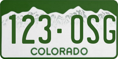 CO license plate 123OSG