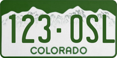 CO license plate 123OSL