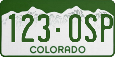 CO license plate 123OSP