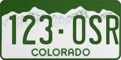 CO license plate 123OSR