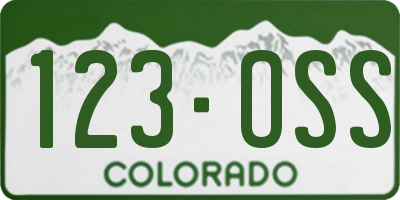 CO license plate 123OSS