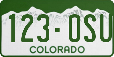 CO license plate 123OSU