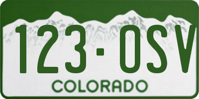 CO license plate 123OSV