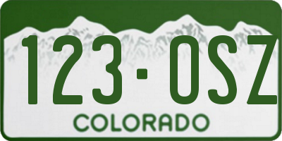 CO license plate 123OSZ