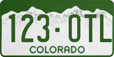 CO license plate 123OTL