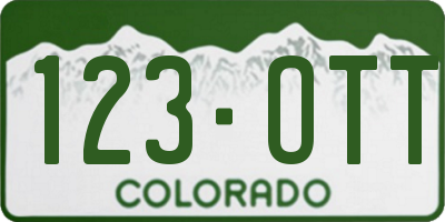 CO license plate 123OTT