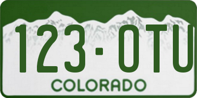 CO license plate 123OTU