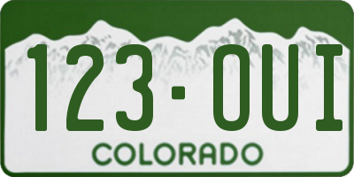 CO license plate 123OUI