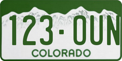 CO license plate 123OUN