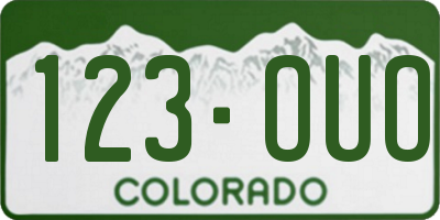 CO license plate 123OUO